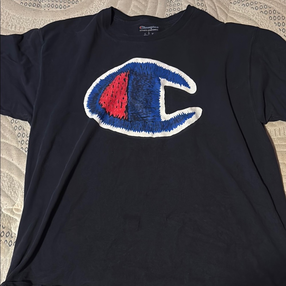 Champion Navy Tee with Bold Logo
